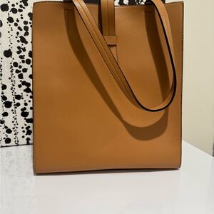 Tan  Leather Tote Bag